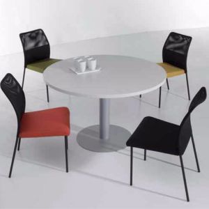 Mesa de reuniones redonda base metálica serie CAR