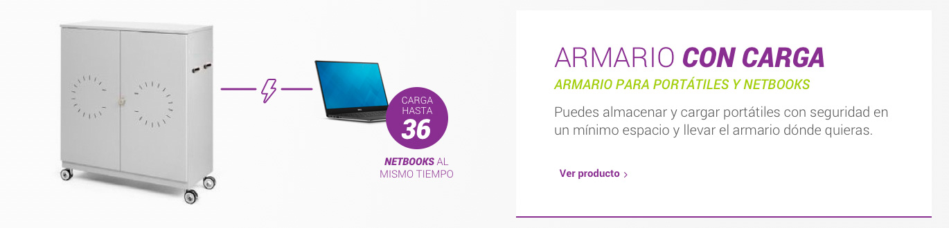 Armario con carga para portátiles y netbooks