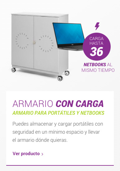 Armario con carga para portátiles y netbooks